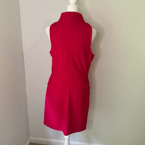 Lulu's Flaunt Your Figure dark pink sleeveless cut-out mini dress size M - Picture 5 of 12